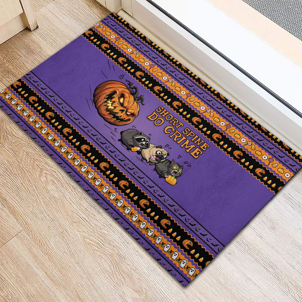 Halloween Animal Funny Rubber Doormat Short Spine Do Crime Spooky Pumpkin Chase