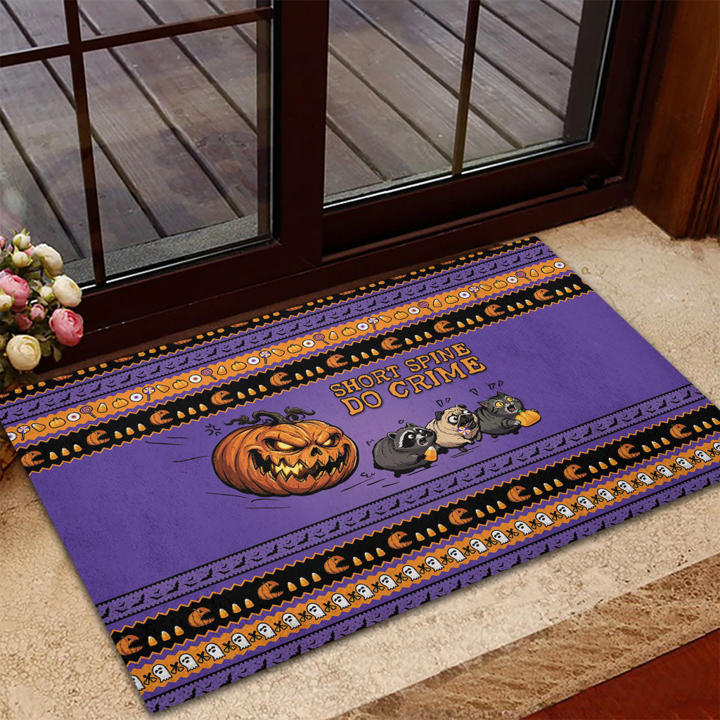 Halloween Animal Funny Rubber Doormat Short Spine Do Crime Spooky Pumpkin Chase