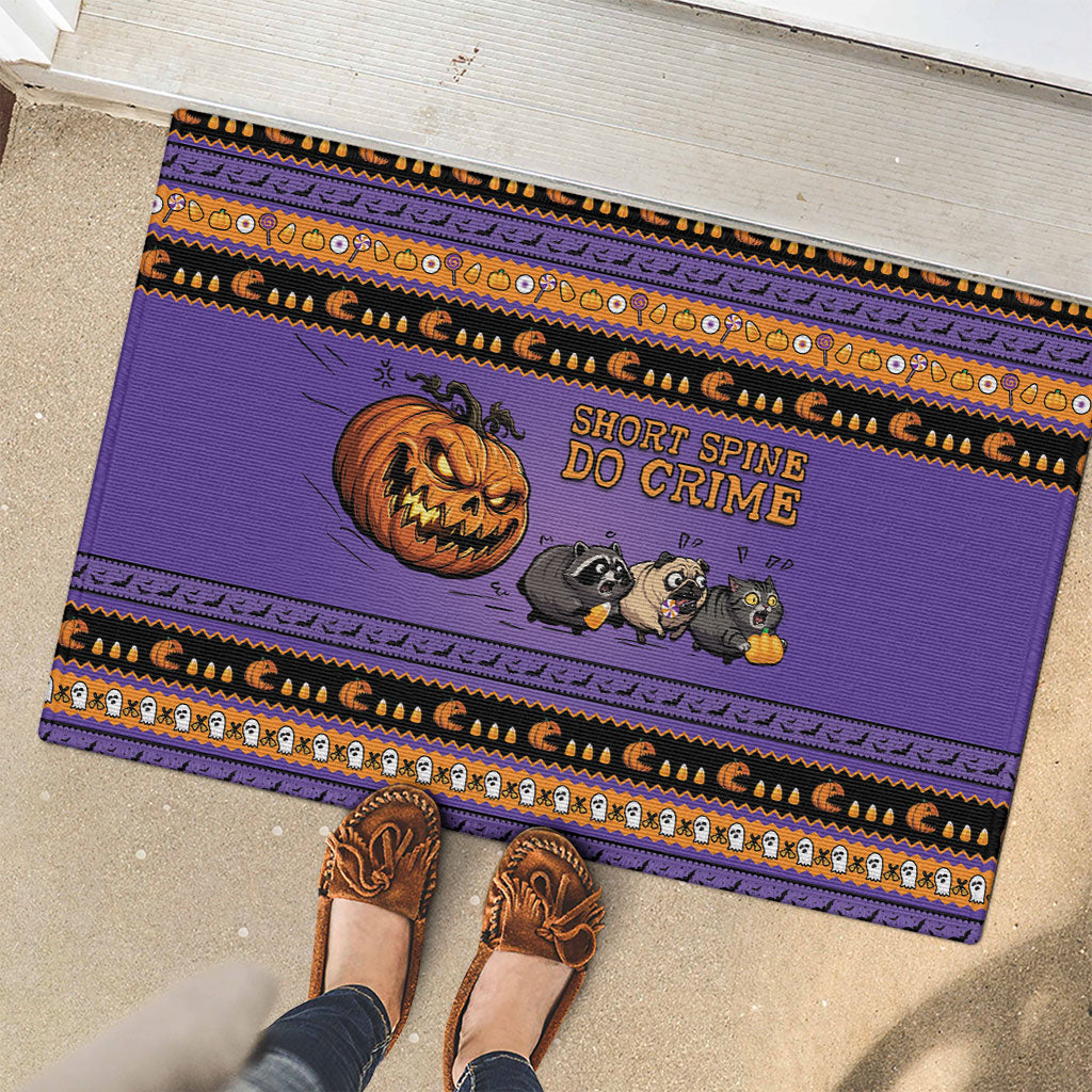 Halloween Animal Funny Rubber Doormat Short Spine Do Crime Spooky Pumpkin Chase
