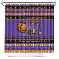 Halloween Animal Funny Shower Curtain Short Spine Do Crime Spooky Pumpkin Chase