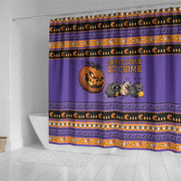Halloween Animal Funny Shower Curtain Short Spine Do Crime Spooky Pumpkin Chase