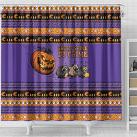 Halloween Animal Funny Shower Curtain Short Spine Do Crime Spooky Pumpkin Chase