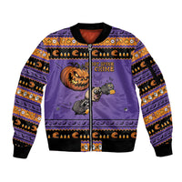 Halloween Animal Funny Sleeve Zip Bomber Jacket Short Spine Do Crime Spooky Pumpkin Chase