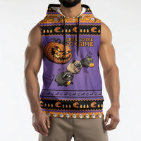 Halloween Animal Funny Sleeveless Hoodie Short Spine Do Crime Spooky Pumpkin Chase