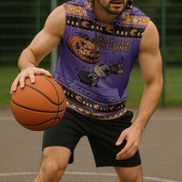 Halloween Animal Funny Sleeveless Hoodie Short Spine Do Crime Spooky Pumpkin Chase