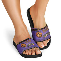 Halloween Animal Funny Slide Sandals Short Spine Do Crime Spooky Pumpkin Chase