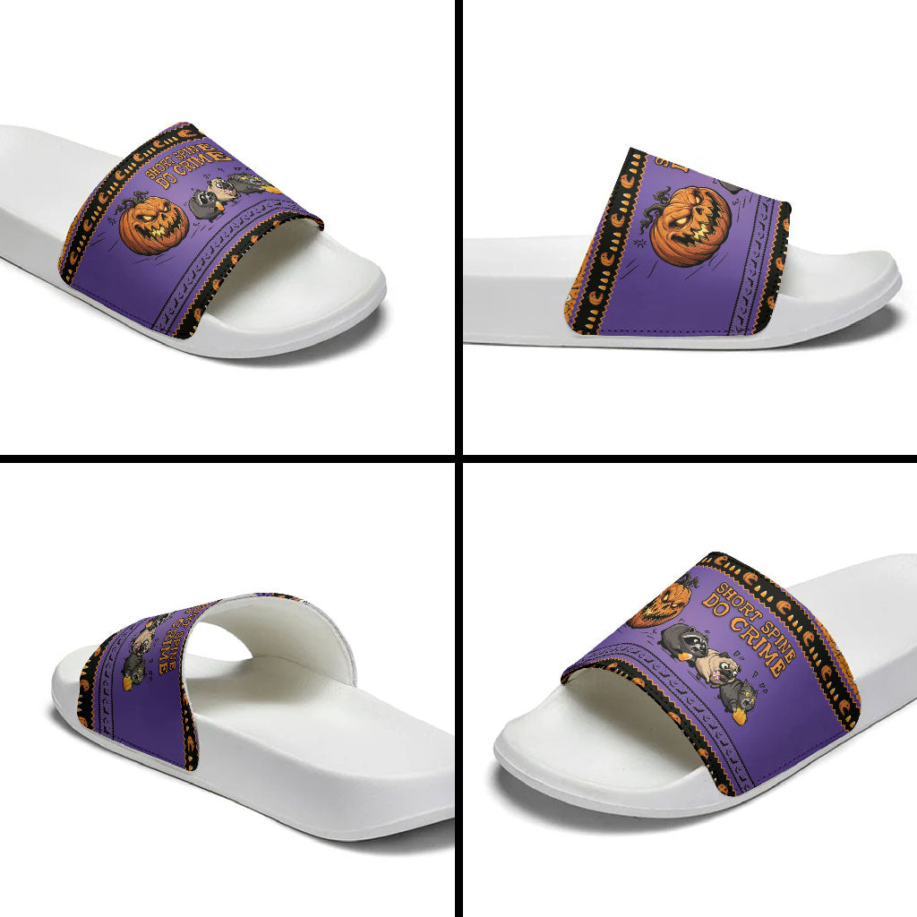 Halloween Animal Funny Slide Sandals Short Spine Do Crime Spooky Pumpkin Chase