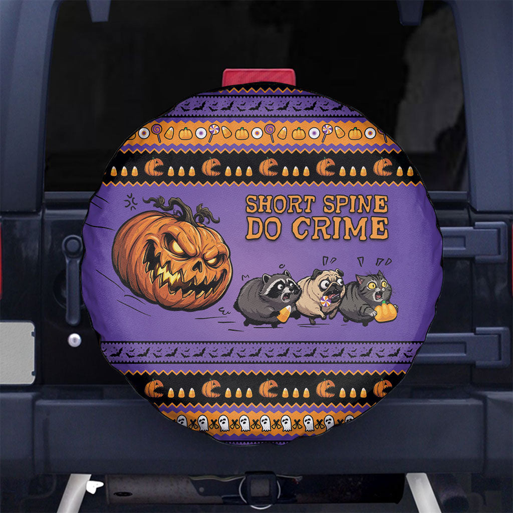 Halloween Animal Funny Spare Tire Cover Short Spine Do Crime Spooky Pumpkin Chase