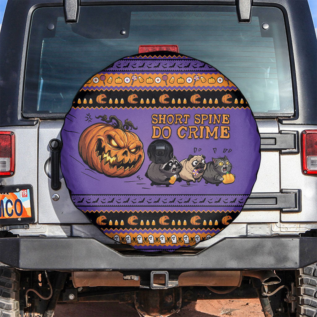 Halloween Animal Funny Spare Tire Cover Short Spine Do Crime Spooky Pumpkin Chase