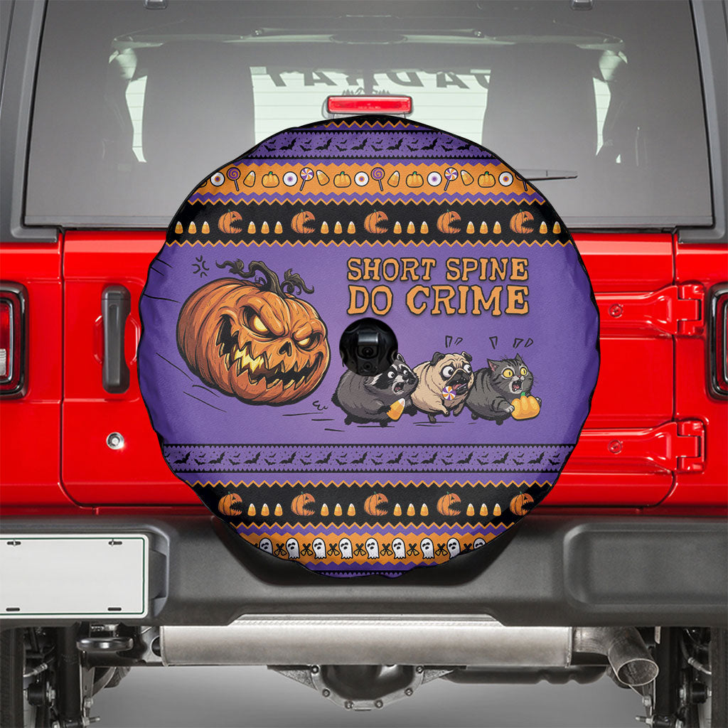 Halloween Animal Funny Spare Tire Cover Short Spine Do Crime Spooky Pumpkin Chase