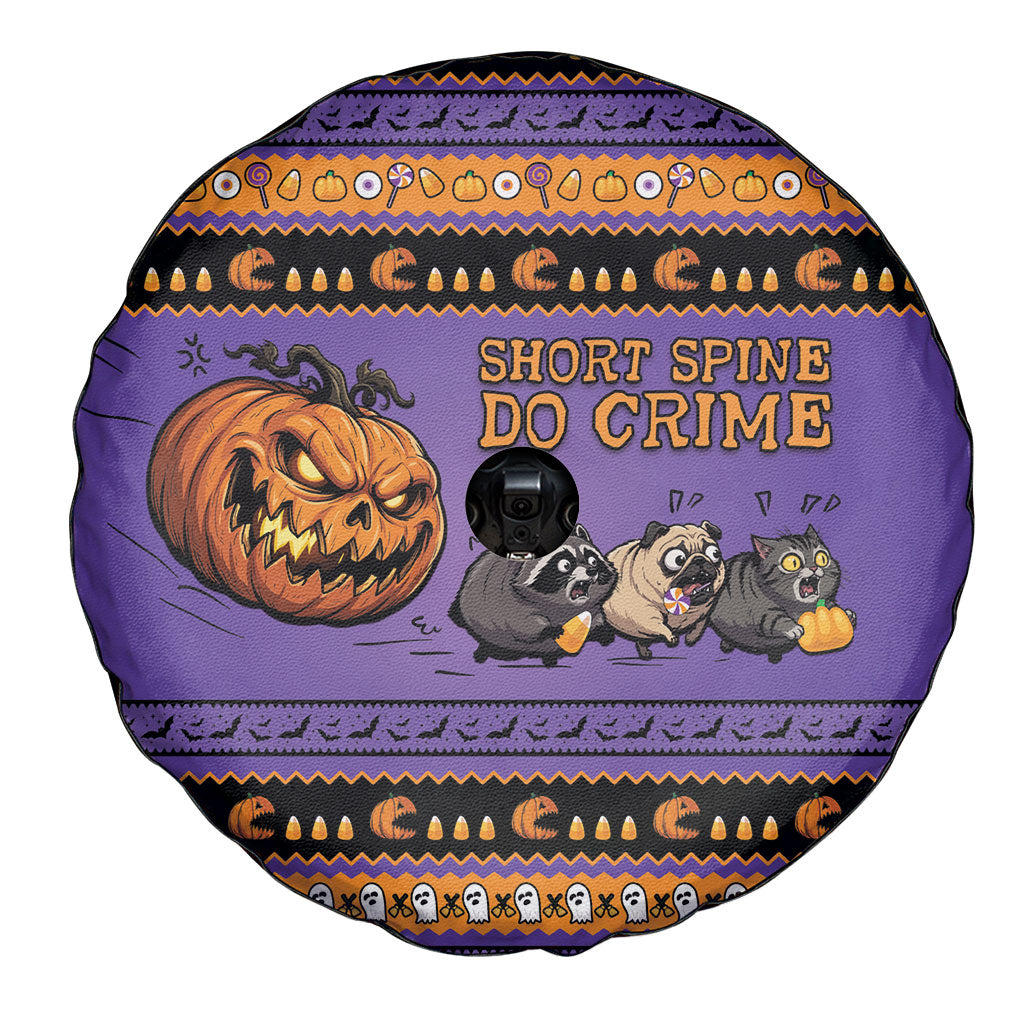 Halloween Animal Funny Spare Tire Cover Short Spine Do Crime Spooky Pumpkin Chase