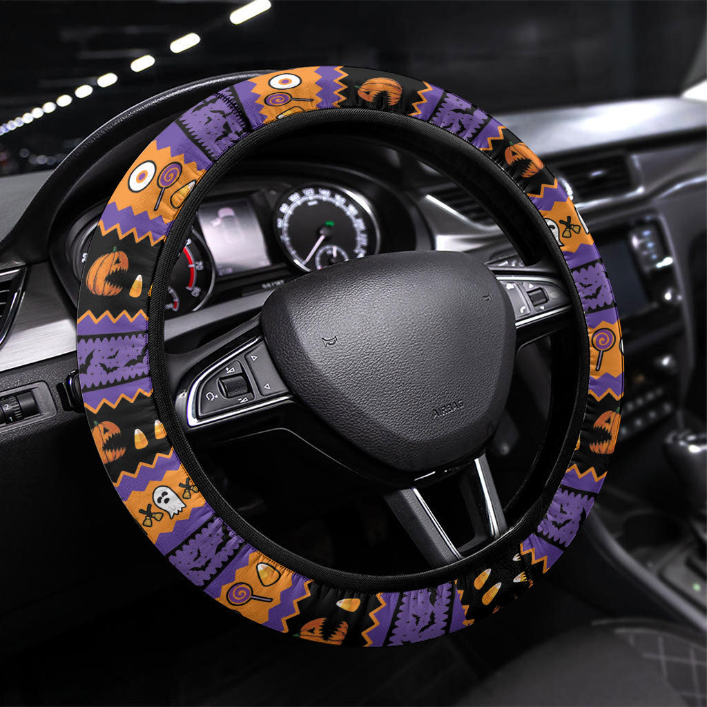 Halloween Animal Funny Steering Wheel Cover Short Spine Do Crime Spooky Pumpkin Chase
