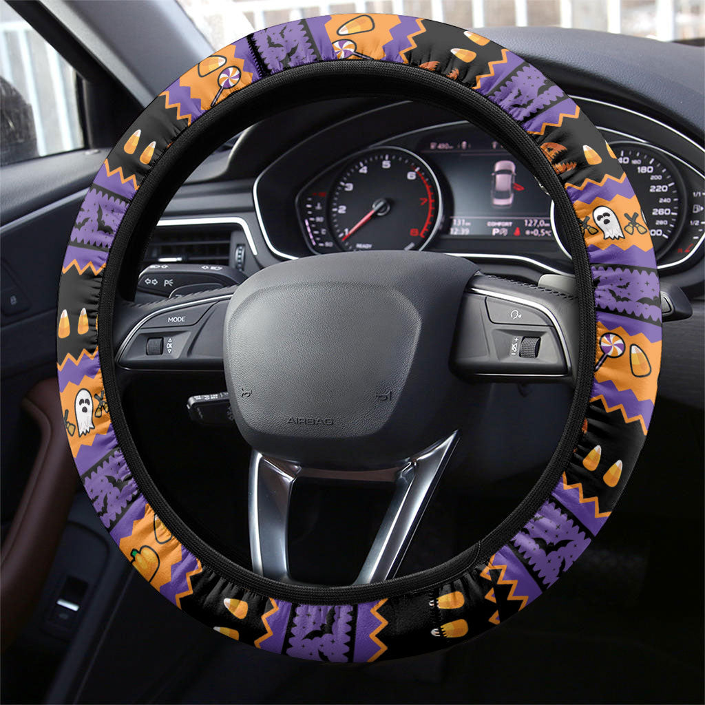 Halloween Animal Funny Steering Wheel Cover Short Spine Do Crime Spooky Pumpkin Chase