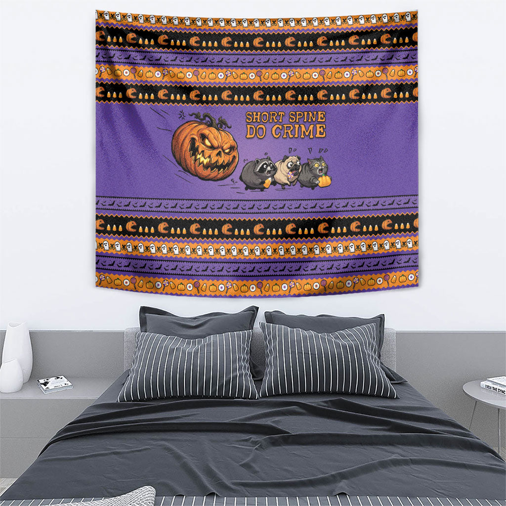 Halloween Animal Funny Tapestry Short Spine Do Crime Spooky Pumpkin Chase