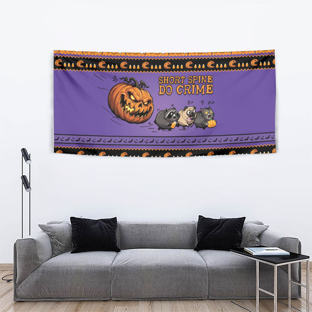 Halloween Animal Funny Tapestry Short Spine Do Crime Spooky Pumpkin Chase