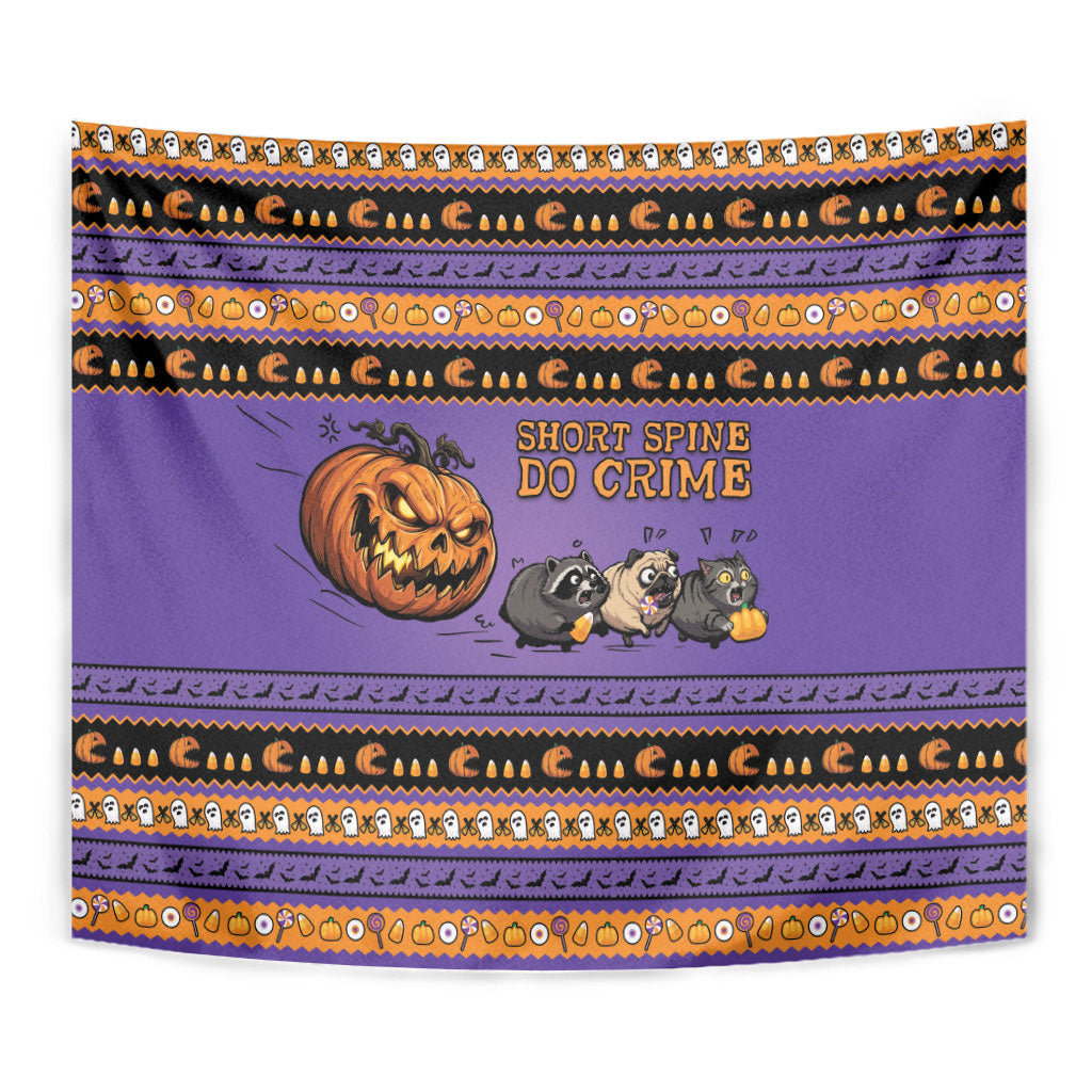 Halloween Animal Funny Tapestry Short Spine Do Crime Spooky Pumpkin Chase
