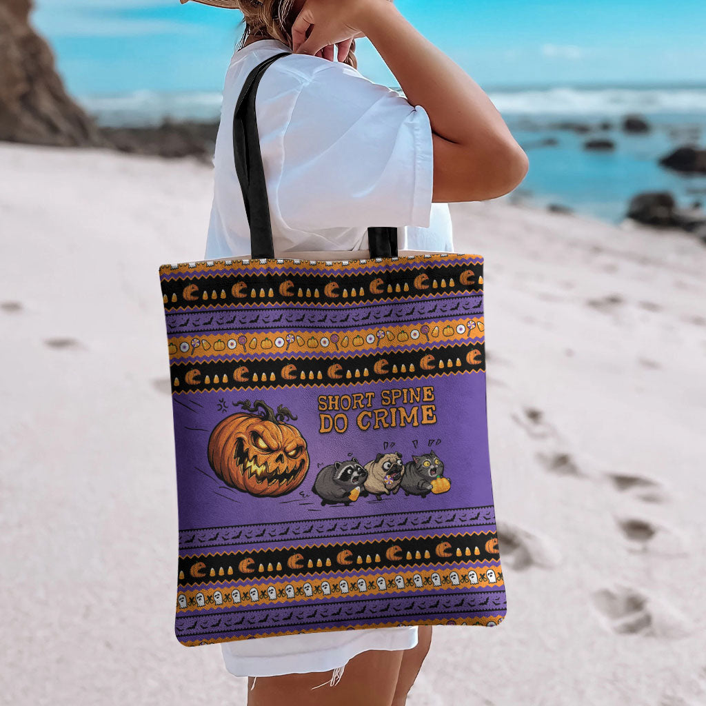 Halloween Animal Funny Tote Bag Short Spine Do Crime Spooky Pumpkin Chase