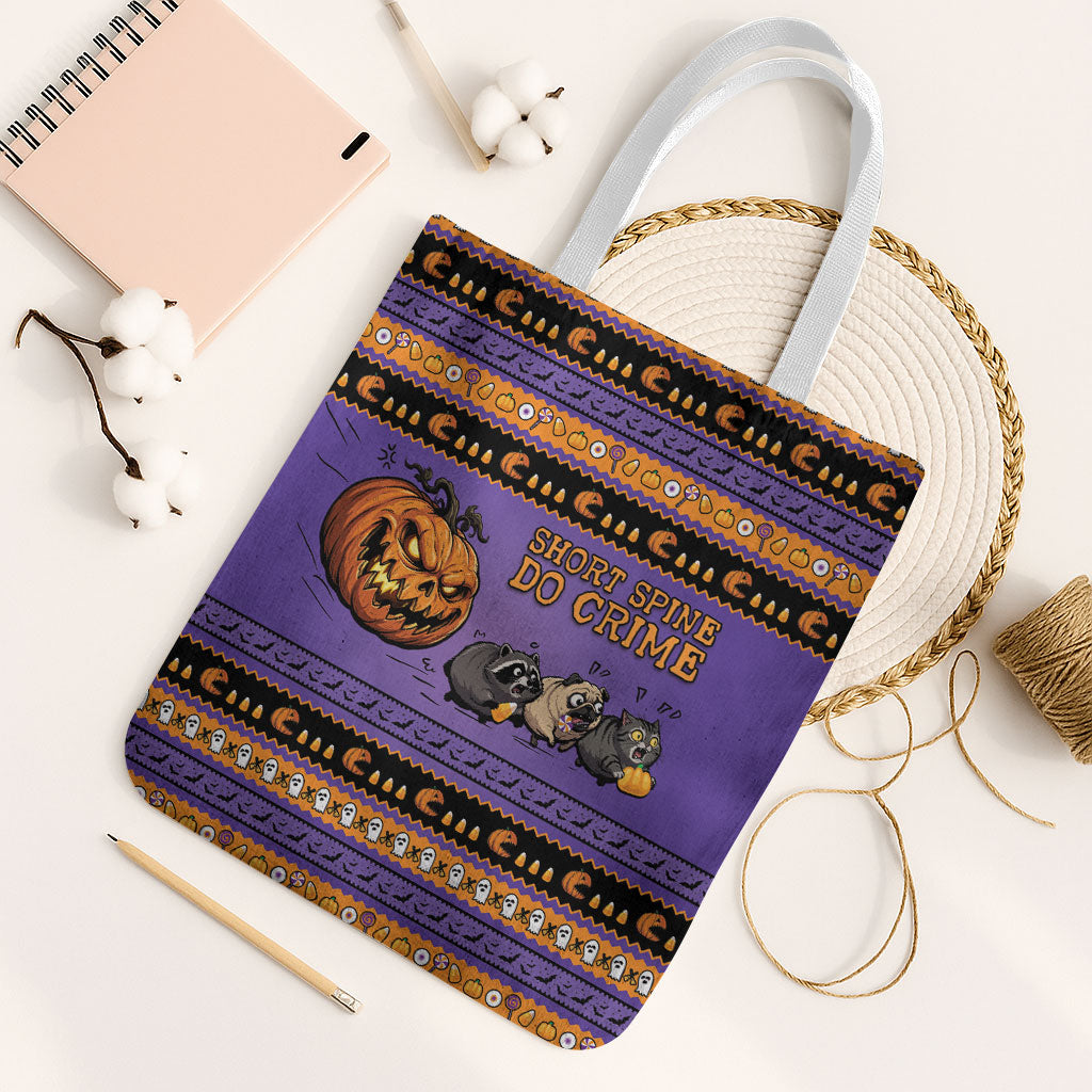 Halloween Animal Funny Tote Bag Short Spine Do Crime Spooky Pumpkin Chase