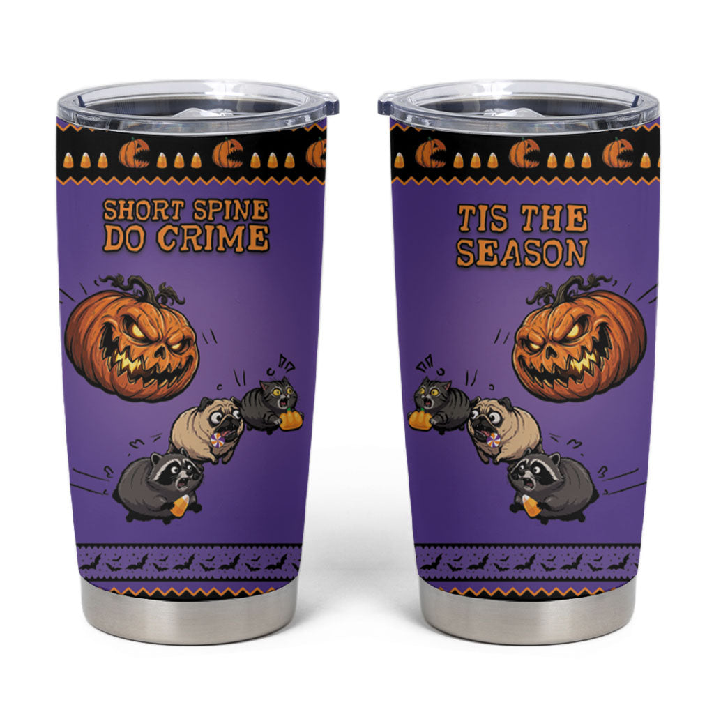 Halloween Animal Funny Tumbler Cup Short Spine Do Crime Spooky Pumpkin Chase