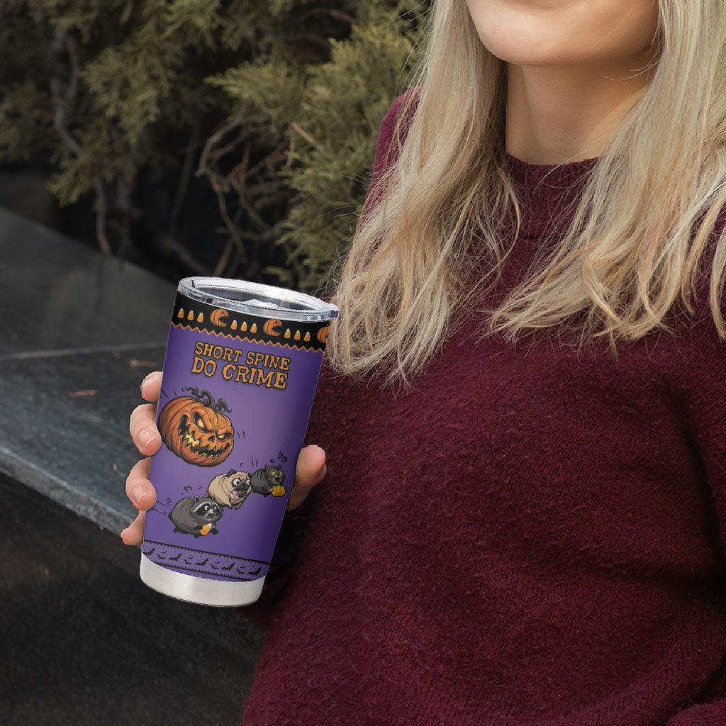 Halloween Animal Funny Tumbler Cup Short Spine Do Crime Spooky Pumpkin Chase