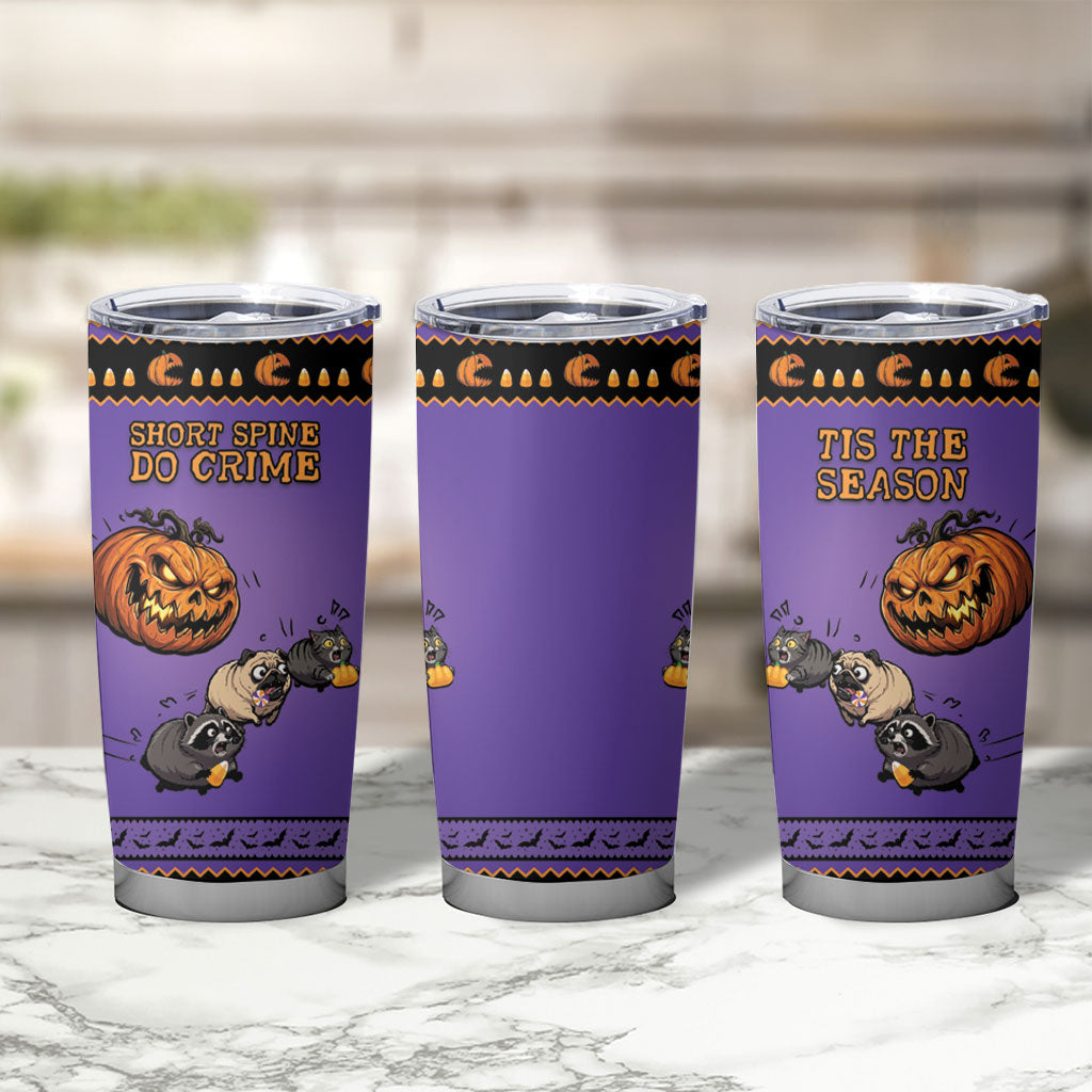 Halloween Animal Funny Tumbler Cup Short Spine Do Crime Spooky Pumpkin Chase