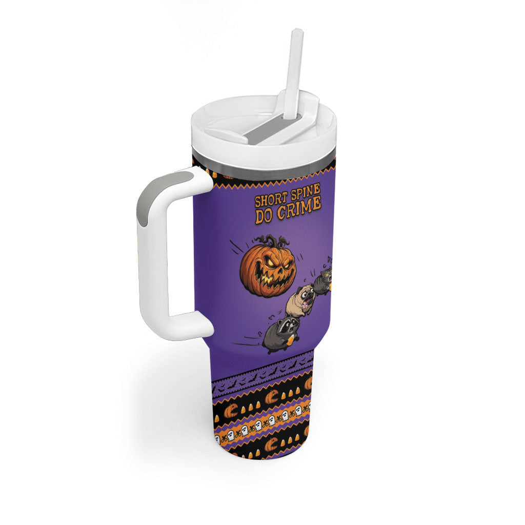 Halloween Animal Funny Tumbler With Handle Short Spine Do Crime Spooky Pumpkin Chase