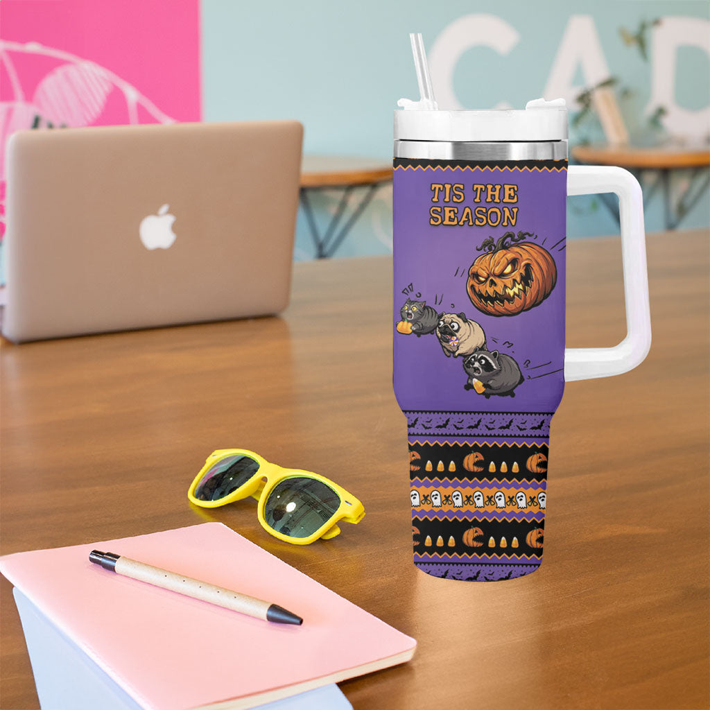 Halloween Animal Funny Tumbler With Handle Short Spine Do Crime Spooky Pumpkin Chase