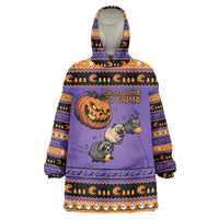 Halloween Animal Funny Wearable Blanket Hoodie Short Spine Do Crime Spooky Pumpkin Chase