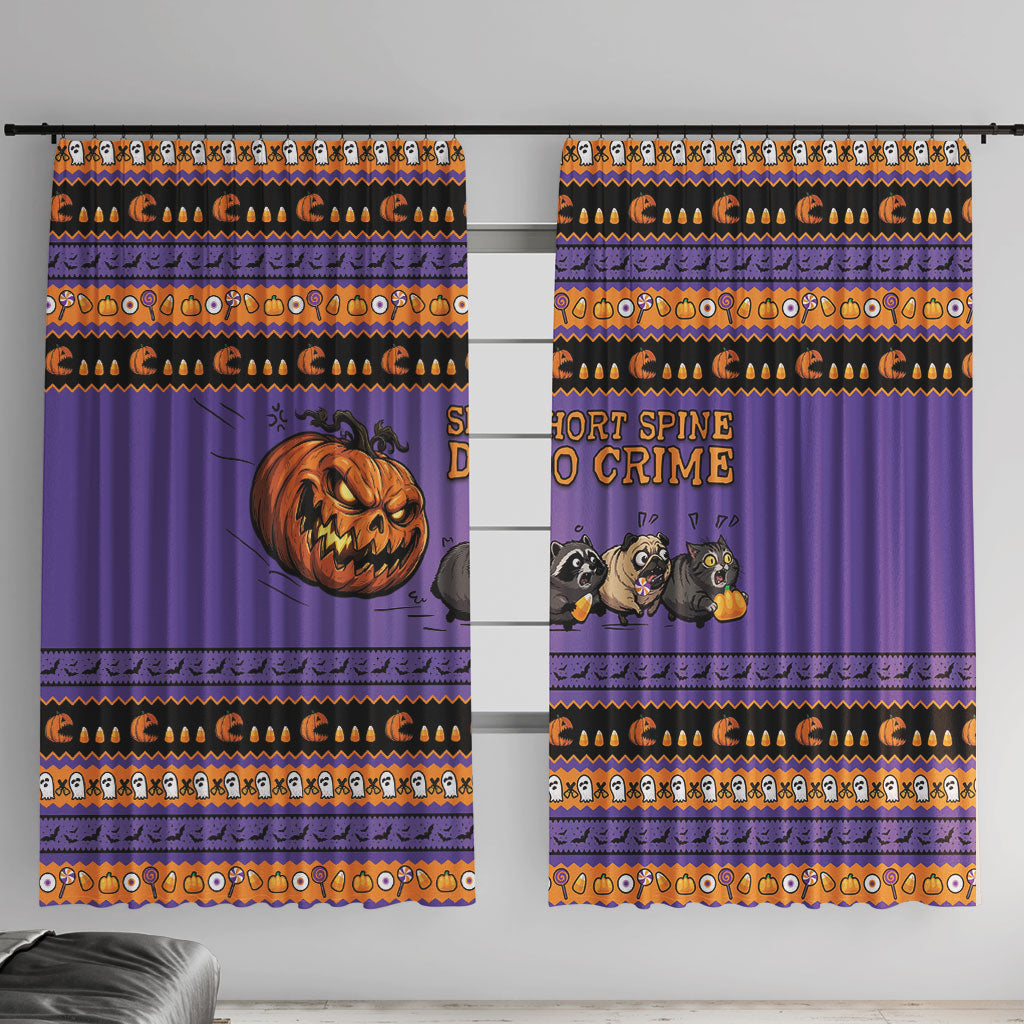 Halloween Animal Funny Window Curtain Short Spine Do Crime Spooky Pumpkin Chase