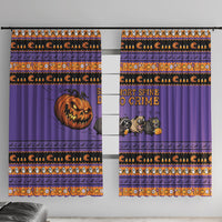 Halloween Animal Funny Window Curtain Short Spine Do Crime Spooky Pumpkin Chase