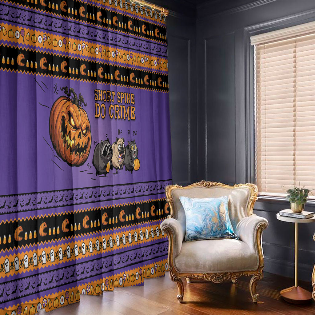 Halloween Animal Funny Window Curtain Short Spine Do Crime Spooky Pumpkin Chase