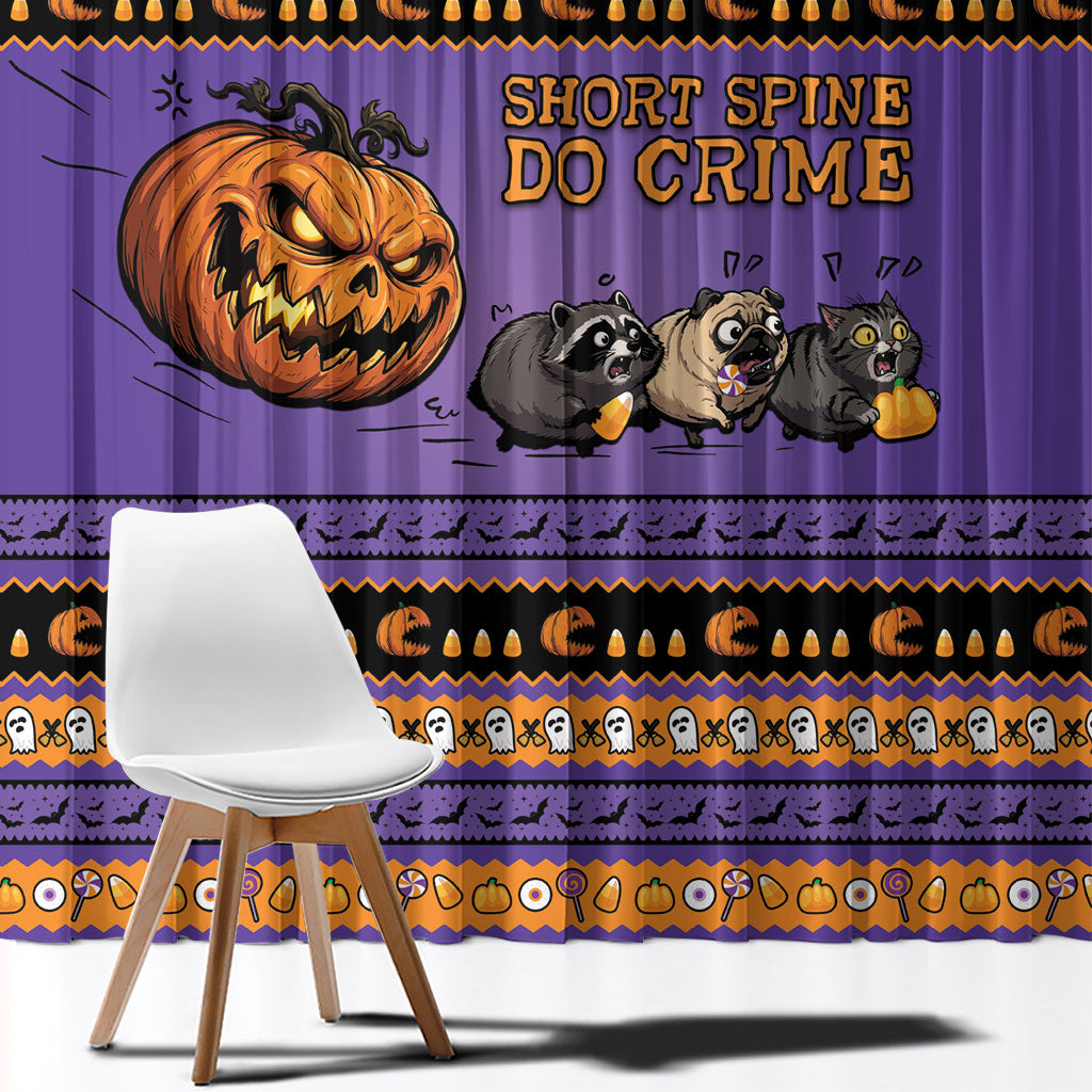 Halloween Animal Funny Window Curtain Short Spine Do Crime Spooky Pumpkin Chase