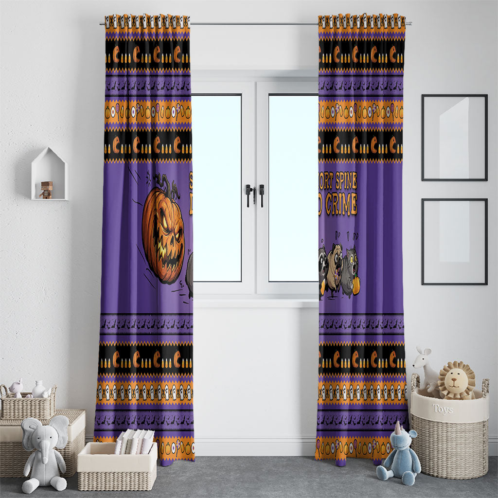 Halloween Animal Funny Window Curtain Short Spine Do Crime Spooky Pumpkin Chase
