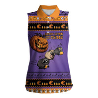 Halloween Animal Funny Women Sleeveless Polo Shirt Short Spine Do Crime Spooky Pumpkin Chase