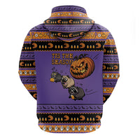 Halloween Animal Funny Zip Hoodie Short Spine Do Crime Spooky Pumpkin Chase