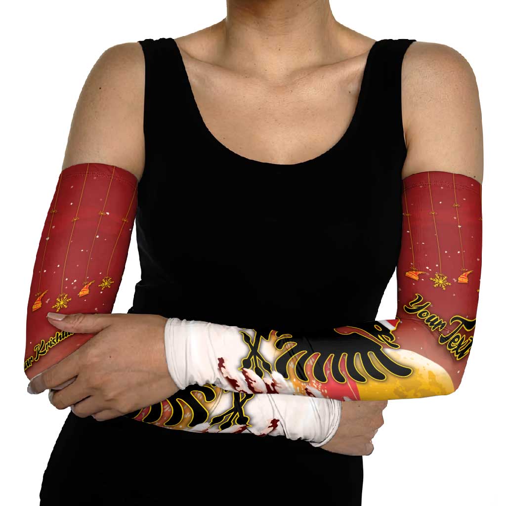 Personalized Albania Christmas Arm Sleeves Gezuar Krishtlindjet - Wonder Print Shop