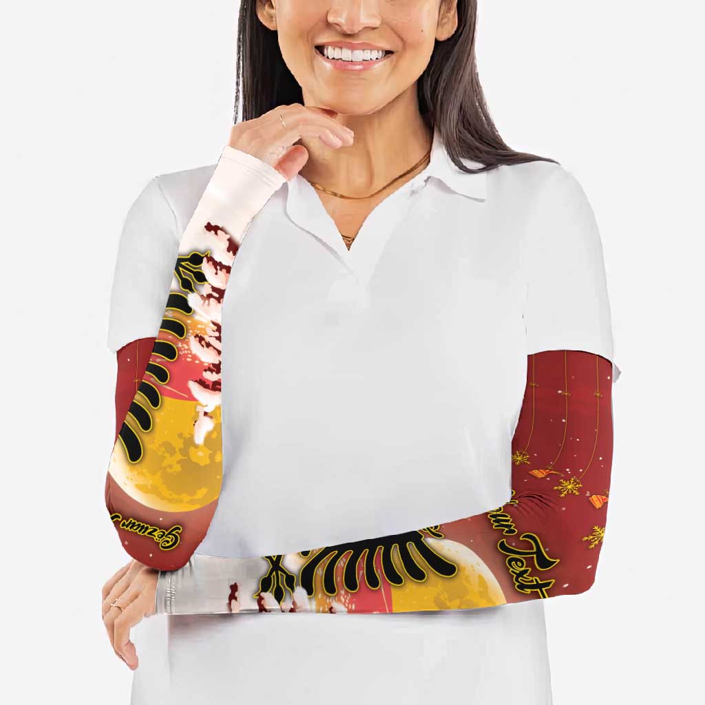 Personalized Albania Christmas Arm Sleeves Gezuar Krishtlindjet - Wonder Print Shop