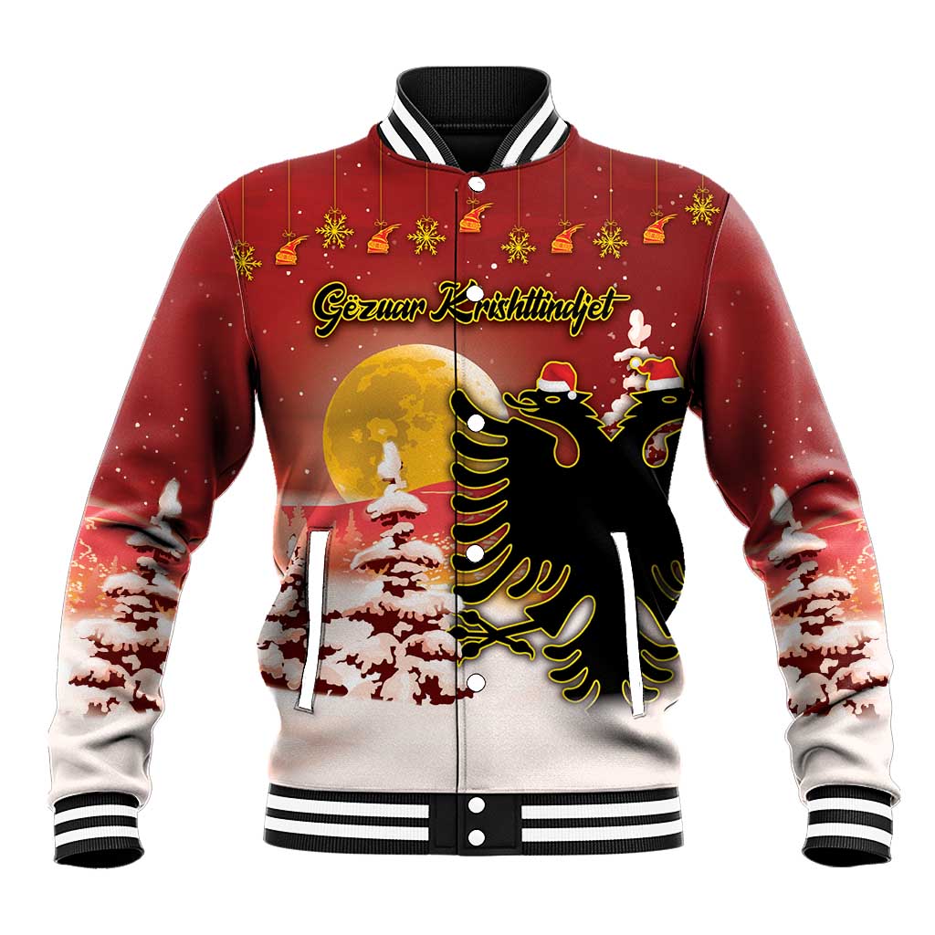 Personalized Albania Christmas Baseball Jacket Gezuar Krishtlindjet - Wonder Print Shop