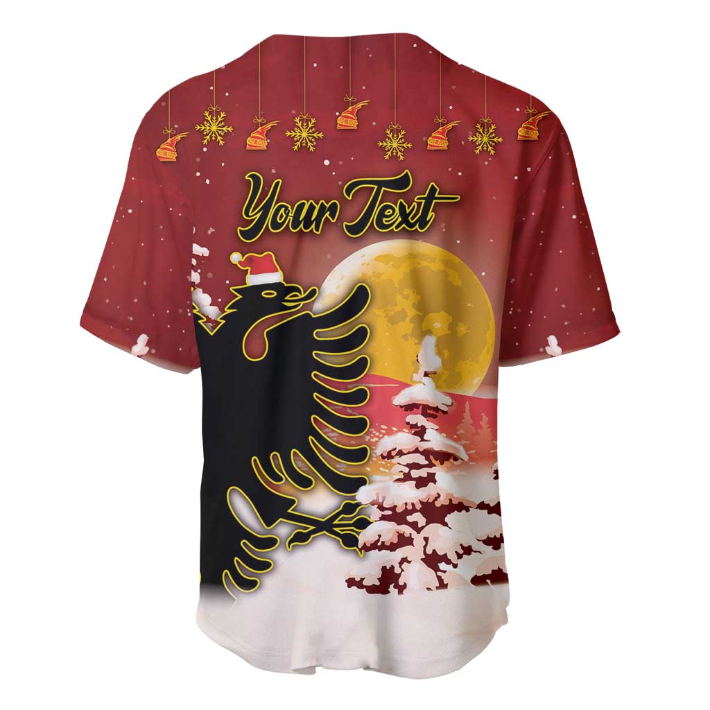 Personalized Albania Christmas Baseball Jersey Gezuar Krishtlindjet - Wonder Print Shop