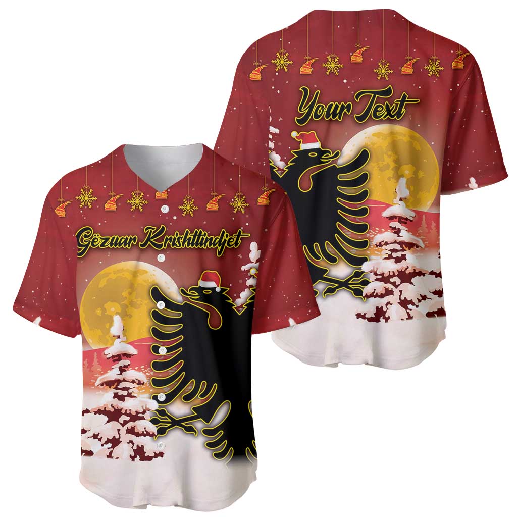 Personalized Albania Christmas Baseball Jersey Gezuar Krishtlindjet - Wonder Print Shop