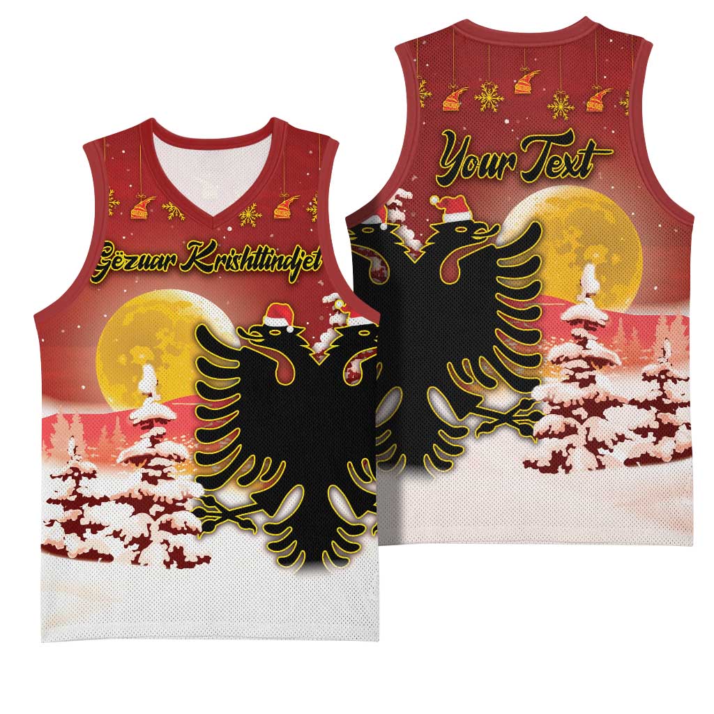 Personalized Albania Christmas Basketball Jersey Gezuar Krishtlindjet - Wonder Print Shop