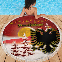 Albania Christmas Beach Blanket Gezuar Krishtlindjet - Wonder Print Shop