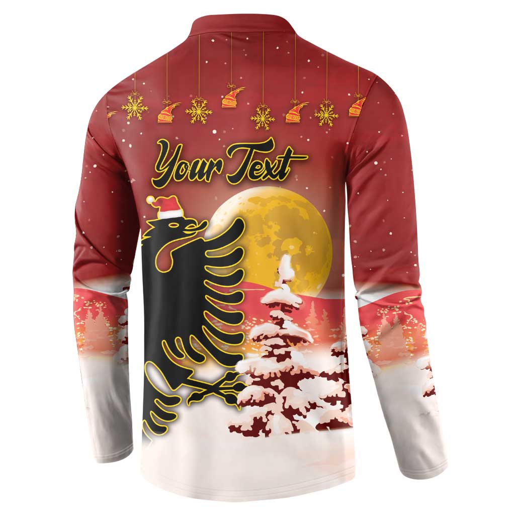 Personalized Albania Christmas Button Sweatshirt Gezuar Krishtlindjet - Wonder Print Shop