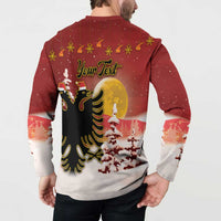 Personalized Albania Christmas Button Sweatshirt Gezuar Krishtlindjet - Wonder Print Shop