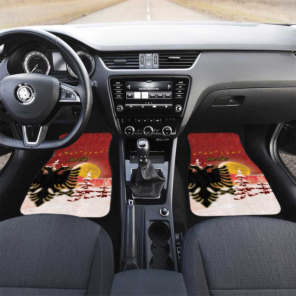Personalized Albania Christmas Car Mats Gezuar Krishtlindjet - Wonder Print Shop