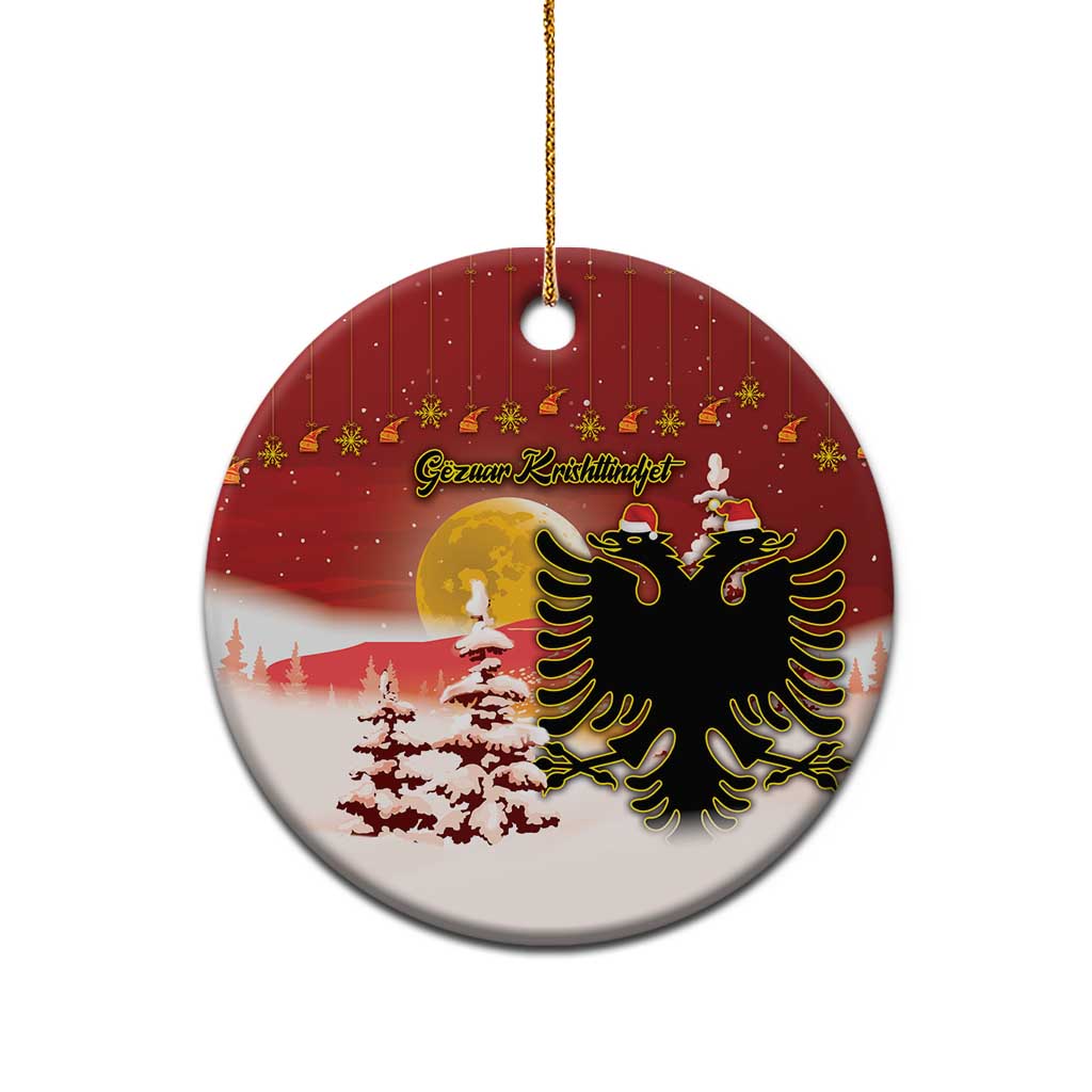 Personalized Albania Christmas Ceramic Ornament Gezuar Krishtlindjet - Wonder Print Shop