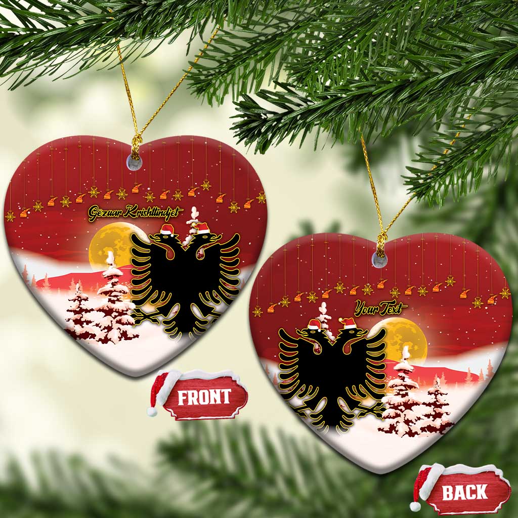 Personalized Albania Christmas Ceramic Ornament Gezuar Krishtlindjet - Wonder Print Shop