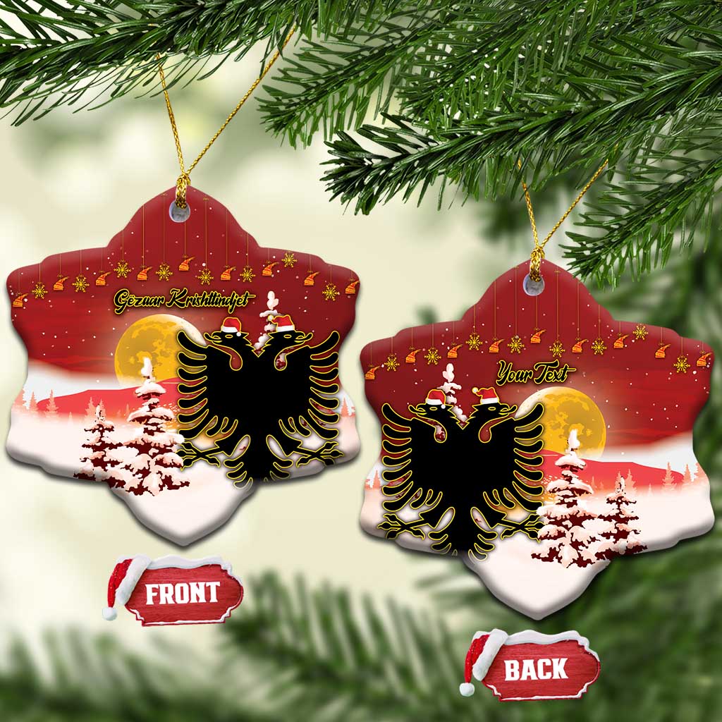 Personalized Albania Christmas Ceramic Ornament Gezuar Krishtlindjet - Wonder Print Shop