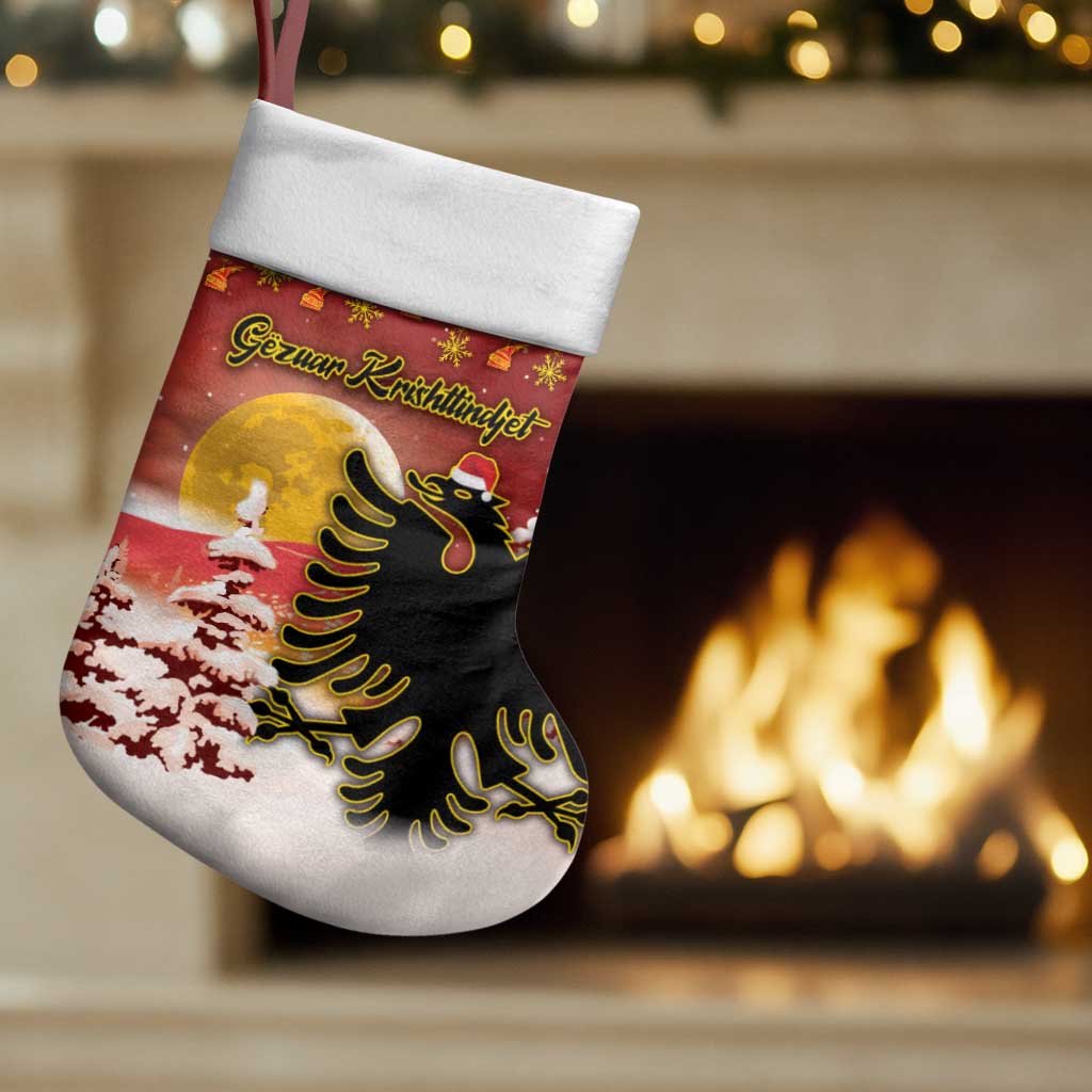 Personalized Albania Christmas Stocking Gezuar Krishtlindjet - Wonder Print Shop