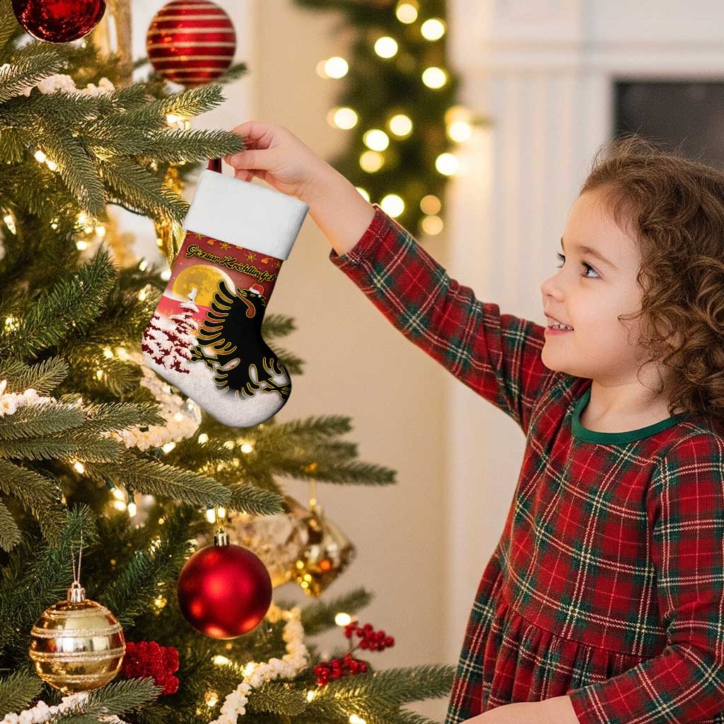 Personalized Albania Christmas Stocking Gezuar Krishtlindjet - Wonder Print Shop